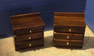Dollhouse Miniature - 3 Drawer End Tables / Night Stands