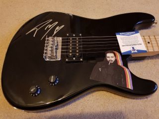 Post Malone Signed Autograph Guitar Bas Beckett White Iverson