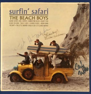 Vintage 1962 Beach Boys Signed Surfin’ Safari Autograph All 5 Members