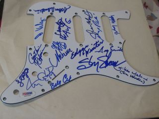 Woodstock 1969 Signed Guitar Pick Guard 17x Sly Stone Winter Cox Wavy Coutry Joe