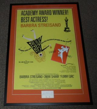 Barbra Streisand Signed Framed 28x40 Funny Girl Poster Display Jsa Loa