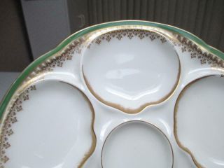 ANTIQUE OYSTER PLATE - - THEODORE HAVILAND LIMOGES FRANCE - - 5 WELLS 3