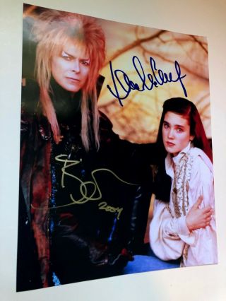 Labyrinth 8x10 Color Photo Cast Signed By Jennifer Connelly & David Bowie W/coa