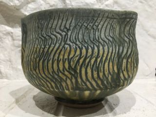 Vintage Mid - Century Modern Stoneware Studio Art Pottery Bowl Mcm Signed Hallmark