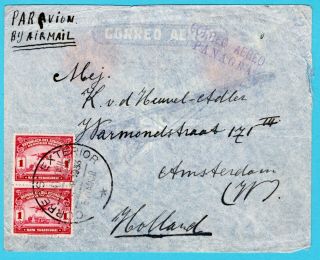 Ecuador Panagra Air Cover 1933 Guayaquil Knsm To Netherlands