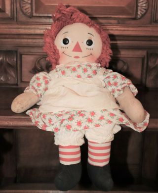 1970s Raggedy Ann Doll Knickerbocker Toy 32 " Love You Heart Chest
