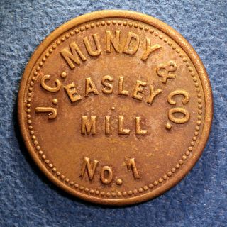 Scarce South Carolina Cotton Mill Token - J.  C.  Mundy & Co. ,  25¢,  Easley,  S.  C.