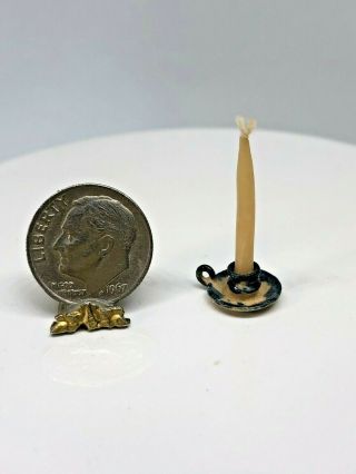 Dollhouse Miniature 1988 Igma Artist Jane Graber Spongeware Candlestick 1:12