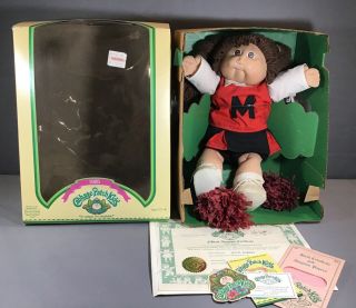 1985 Cabbage Patch Kids Brown Hair/eyes Girl Doll “mavis” Adoption Cert