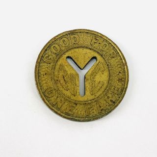 Vintage York City MTA Subway Token 1970 ' s Large Y Cut Out Transit Authority 2
