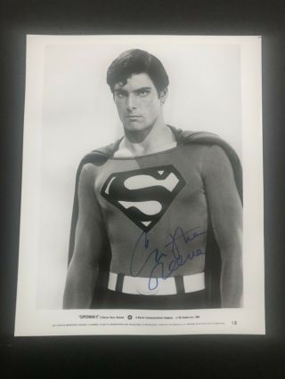 Christopher Reeve Signed Superman Ii 8x10 B/w Publicity Photo Psa / Dna Loa