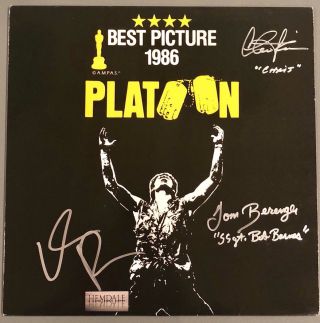 Platoon Signed Laserdisc Charlie Sheen Tom Berenger Willem Dafoe Exact Proof