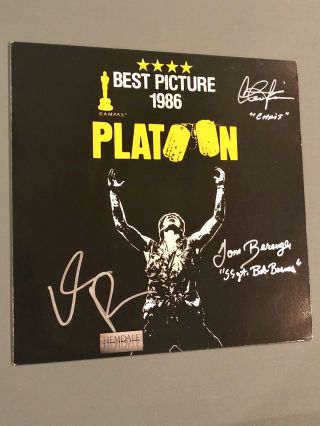 Platoon Signed Laserdisc Charlie Sheen Tom Berenger Willem Dafoe EXACT PROOF 2