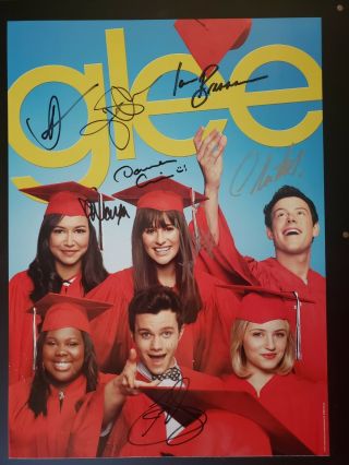 Signed Glee Poster Sdcc 2012 Cory Monteith/naya Rivera/lea Michele/darrin Criss