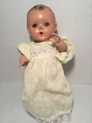 Vintage Sun Rubber Co Baby Doll 11 " Usa Rubber Body Sleep Eyes Open Mouth