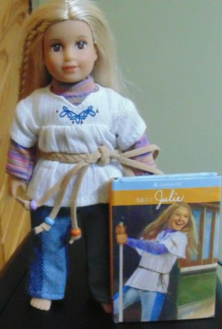 Mini American Girl Doll 6 " Julie With Book