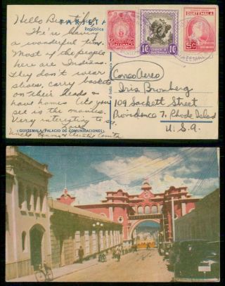 Mayfairstamps Guatemala 1940 Street Scene To Rhode Island Us Postcard Wwg43737
