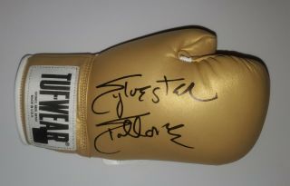Sylvester Stallone Autographed Tuf - Wear Gold Rocky Balboa Boxing Glove Asi