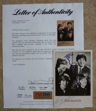 Paul Mccartney Ringo Star Beatles Signed Auto 