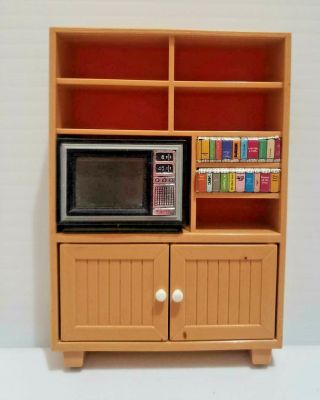 Vintage Tomy Dollhouse Furniture Entertainment Center With Tv