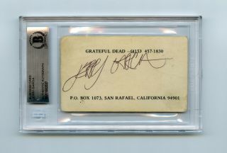 Jerry Garcia Signed Grateful Dead Business Card Bas Auto Autographed Jsa Cut