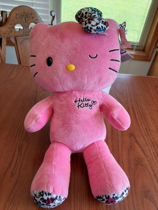 Build A Bear Pink Leopard Hello Kitty Plush W/tags Pink Winking Plush 18 "