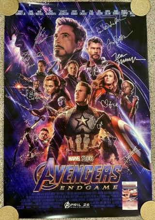 Avengers: Endgame Double - Sided Theatrical Poster - Signed By 11 Cast Members Jsa