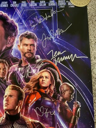 Avengers: Endgame Double - Sided Theatrical poster - Signed by 11 cast members JSA 3