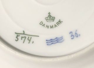 2 Royal Copenhagen Blue Fluted Lace Salad Plates 574 Denmark 6 5/8 Inch Danmark 2