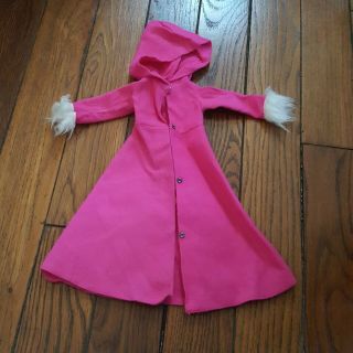 Vintage Ideal Crissy Doll Family Hot Pink & Fur Maxi Coat Rare