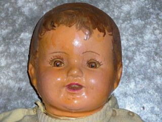 Haunting Eyes Doll 25 " Composition Baby W/cloth Body Talk/sound Vintage Doll