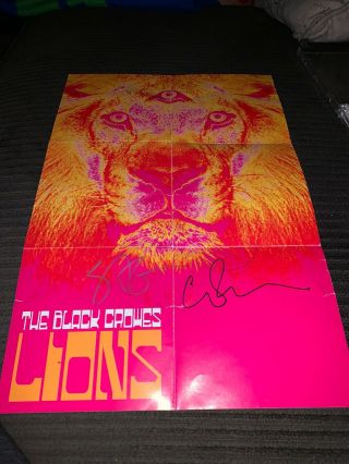 The Black Crowes Signed Autographed Lions Poster Chris Robinson Steve Gorman