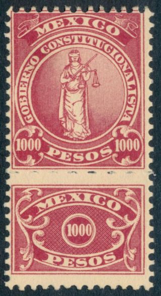 Bt43 Mexico Revenue Rv 43a 1000$ 1914 - 15 Never Hinged $5 - 10 Beauty