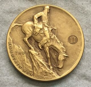 Maco.  Frederic Remington " The Mountain Man " Gold - Plated Medal,  1971