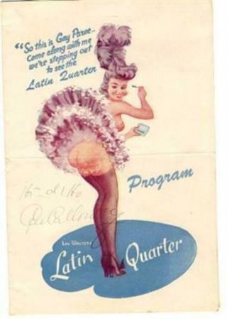 Cab Calloway Signed Latin Quarter Program Hi De Ho Mademoiselle De Paris 1950 