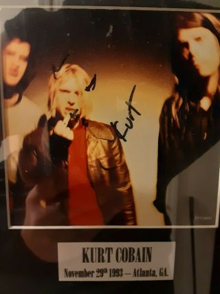 Kurt Cobain Nirvana Autograph Hand Signed In Person,  Nov.  29.  1993 In Atlanta