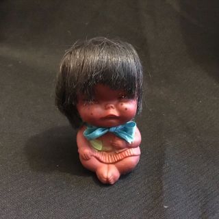 Vintage Rubber Doll Moody Cuties Made In Korea Baby With Freckled Face