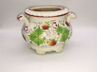 Staffordshire Pearlware Strawberry Round Sugar Bowl Circa 1820