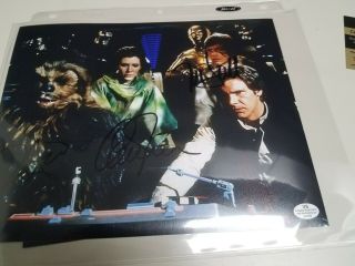 Star Wars Cast Fisher,  Ford,  Hamill And Mayhew Signed Photo (8x10) W/coa