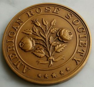 1937 American Rose Society Cleveland Oh Bronze Medal - Best Singular Specimen