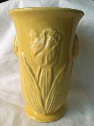 Vintage Mccoy Art Pottery Yellow Tulip Vase