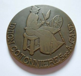 Cotton Textile Industry / Spinning Wheel / Belgian Bronze Medal