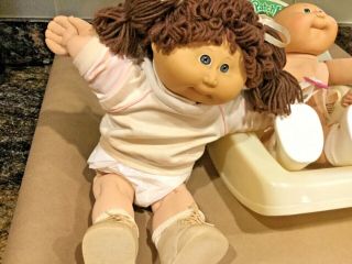 Vintage 1983 Coleco Cabbage Patch Kids Rocking Baby Carrier Car Seat & 3 CPK 2