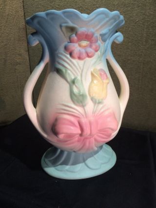 Vintage Hull Art Pottery Bow Knot Vase B - 7 - 8 1/2