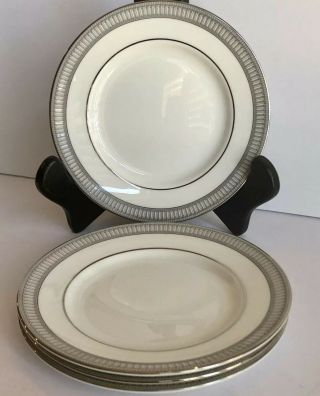 Set Of 4 Waterford Carina Platinum Bread & Butter Plates 6 " Fine Bone China