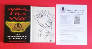 Aerosmith Complete 5x Signed Book Walk This Way With Bas Beckett Psa Jsa