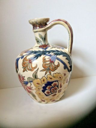 Antique Zsonlay Pecs Art Pottery Persian Design Jug? Vase? Ewer?candleholder?
