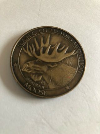 N.  A.  H.  C.  Bronze North American Hunting Club Collector Medallion Gun Coin Moose