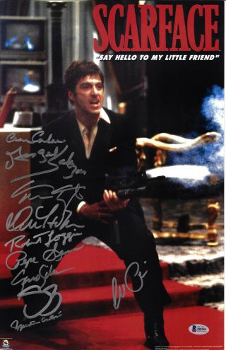 Scarface Cast Autographed 11x17 Movie Poster Photo Al Pacino - Beckett Bas 7