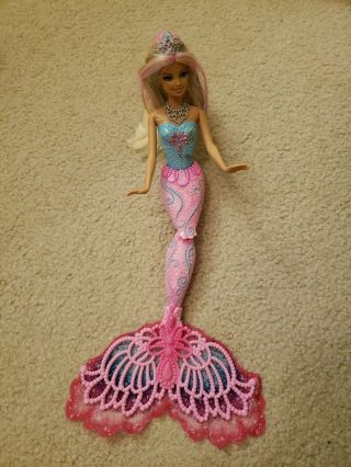 Barbie Doll Color Magic Mermaid Blonde Pink Tail Mattel 2